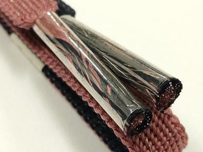平和屋着物●和装小物　帯締め・帯揚げセット　平組　斜縞　金糸　暈し染め　逸品　未使用　AABJ8923ay