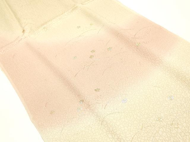 平和屋着物●和装小物　帯締め・帯揚げセット　笹浪組　芝花文　金銀彩　暈し染め　逸品　未使用　AABJ8928ay