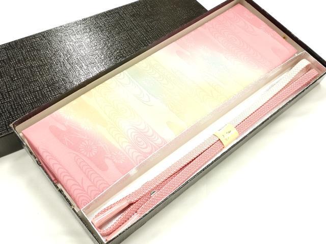 平和屋着物●和装小物　帯締め・帯揚げセット　平組　霞文　花やわらぎ　暈し　逸品　未使用　AABJ8930ay