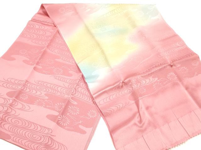 平和屋着物●和装小物　帯締め・帯揚げセット　平組　霞文　花やわらぎ　暈し　逸品　未使用　AABJ8930ay