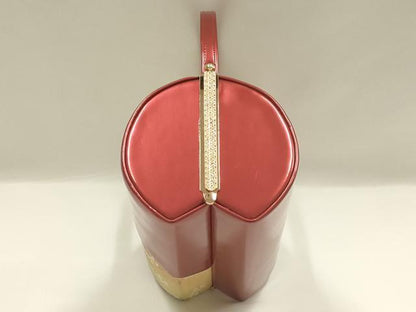 平和屋着物▼和装小物　和装バッグ　振袖用　ハンドバッグ　エナメル　舞花文　桜　逸品　AABJ8931ay