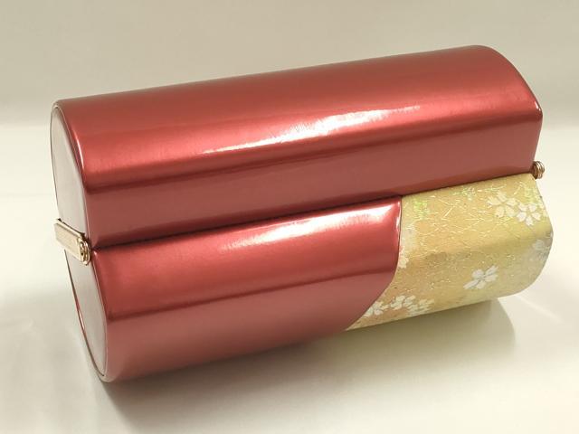 平和屋着物▼和装小物　和装バッグ　振袖用　ハンドバッグ　エナメル　舞花文　桜　逸品　AABJ8931ay