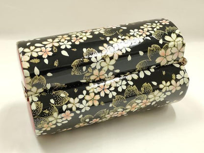 平和屋着物▼和装小物　和装バッグ　振袖用　ハンドバッグ　エナメル　舞花文　桜　金彩　暈し　逸品　AABJ8934ay