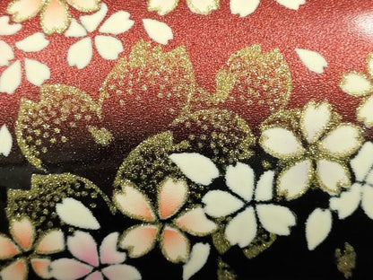 平和屋着物▼和装小物　和装バッグ　振袖用　ハンドバッグ　エナメル　舞花文　桜　金彩　暈し　逸品　AABJ8934ay