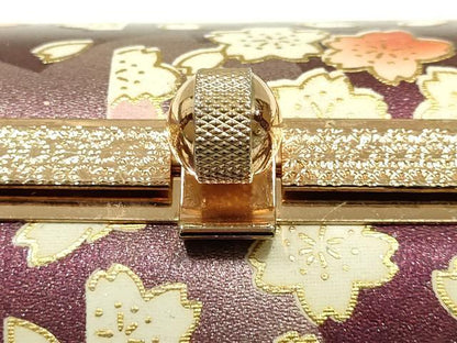平和屋着物▼和装小物　和装バッグ　振袖用　ハンドバッグ　エナメル　舞花文　桜　金彩　暈し　逸品　AABJ8935ay