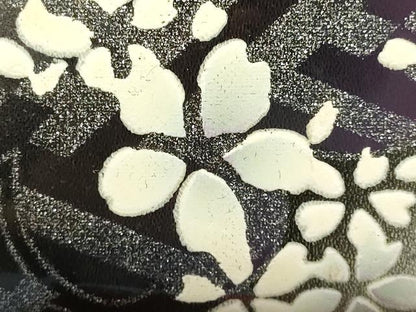 平和屋着物▼和装小物　和装バッグ　振袖用　ハンドバッグ　MICHELE MARTUCCI　エナメル　舞花文　銀彩　暈し　逸品　AABJ8939ay
