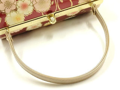 平和屋着物▼和装小物　和装バッグ　振袖用　ハンドバッグ　エナメル　舞花文　金彩　暈し　逸品　AABJ8940ay