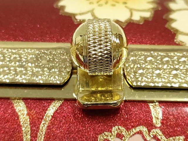 平和屋着物▼和装小物　和装バッグ　振袖用　ハンドバッグ　エナメル　舞花文　金彩　暈し　逸品　AABJ8940ay