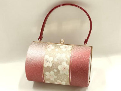 平和屋着物▼和装小物　和装バッグ　振袖用　ハンドバッグ　舞花文　金彩　暈し　ラインストーン　逸品　AABJ8941ay
