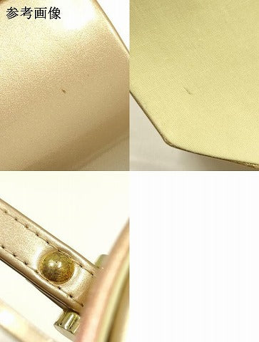 平和屋着物▼和装小物　和装バッグ　振袖用　ハンドバッグ　エナメル　雪輪花文　金彩　マグネット式　逸品　AABJ8943ay