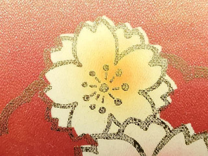 平和屋着物▼和装小物　和装バッグ　振袖用　ハンドバッグ　エナメル　雪輪花文　金彩　マグネット式　逸品　AABJ8943ay