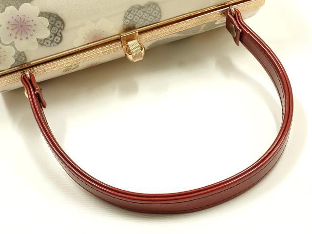 平和屋着物▼和装小物　和装バッグ　振袖用　ハンドバッグ　エナメル　舞花文　金銀彩　暈し　逸品　AABJ8944ay
