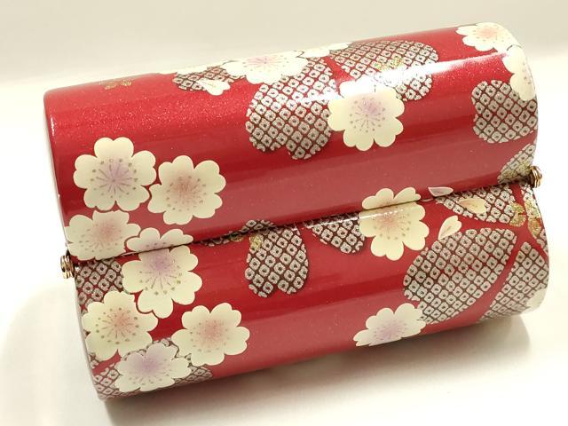 平和屋着物▼和装小物　和装バッグ　振袖用　ハンドバッグ　エナメル　舞花文　金銀彩　暈し　逸品　AABJ8944ay