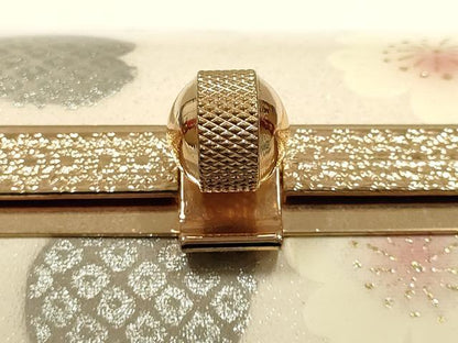 平和屋着物▼和装小物　和装バッグ　振袖用　ハンドバッグ　エナメル　舞花文　金銀彩　暈し　逸品　AABJ8944ay