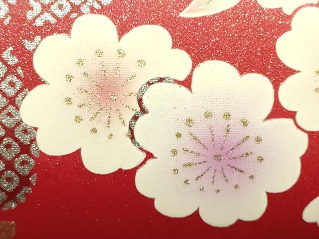 平和屋着物▼和装小物　和装バッグ　振袖用　ハンドバッグ　エナメル　舞花文　金銀彩　暈し　逸品　AABJ8944ay