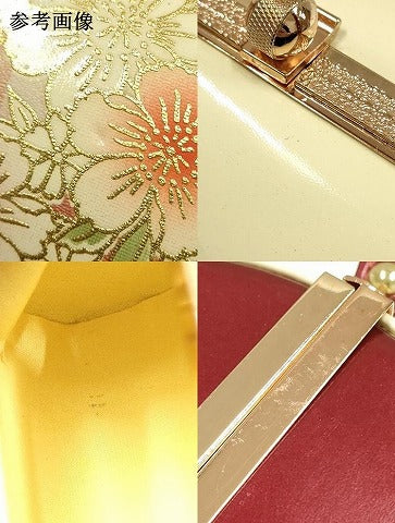 平和屋着物▼和装小物　和装バッグ　振袖用　ハンドバッグ　エナメル　花柄　金彩　暈し　逸品　AABJ8945ay