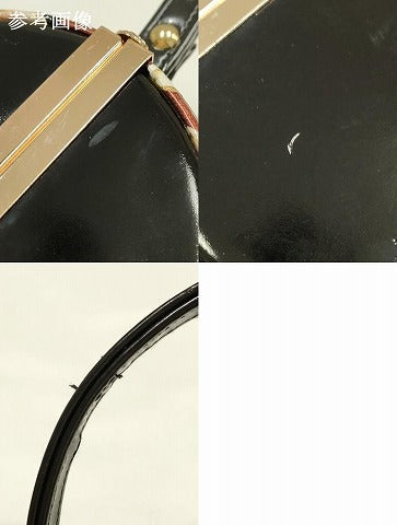 平和屋着物▼和装小物　和装バッグ　振袖用　ハンドバッグ　エナメル　舞花文　金彩　逸品　AABJ8946ay