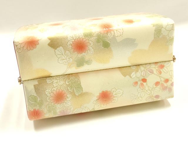 平和屋着物▼和装小物　和装バッグ　振袖用　ハンドバッグ　エナメル　草花文　金彩　暈し　逸品　AABJ8948ay