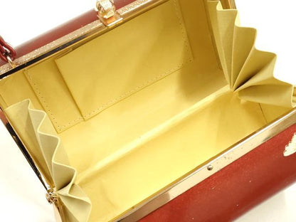 平和屋着物▼和装小物　和装バッグ　振袖用　ハンドバッグ　エナメル　草花文　金彩　暈し　逸品　AABJ8948ay