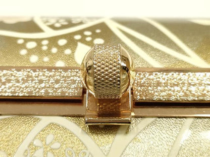 平和屋着物▼和装小物　和装バッグ　振袖用　ハンドバッグ　エナメル　花柄　金銀彩　暈し　逸品　AABJ8949ay
