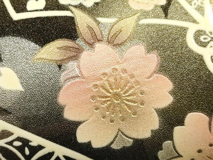 平和屋着物▼和装小物　和装バッグ　振袖用　ハンドバッグ　エナメル　花柄　金銀彩　暈し　逸品　AABJ8949ay
