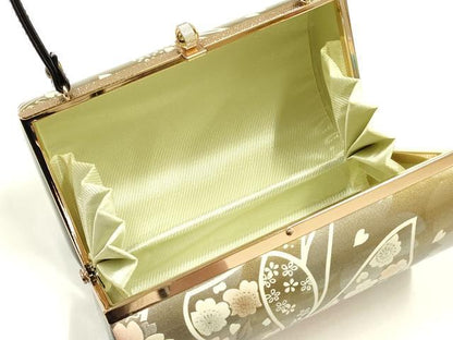 平和屋着物▼和装小物　和装バッグ　振袖用　ハンドバッグ　エナメル　花柄　金銀彩　暈し　逸品　AABJ8949ay