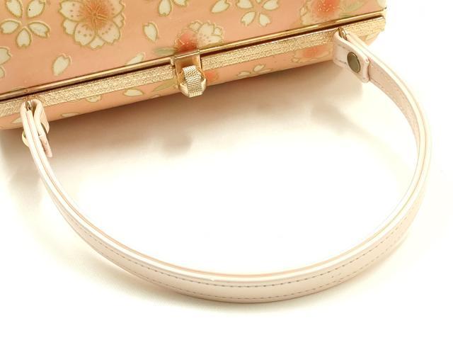 平和屋着物▼和装小物　和装バッグ　振袖用　ハンドバッグ　エナメル　舞花文　金彩　暈し　逸品　AABJ8950ay