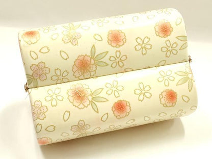 平和屋着物▼和装小物　和装バッグ　振袖用　ハンドバッグ　エナメル　舞花文　金彩　暈し　逸品　AABJ8950ay
