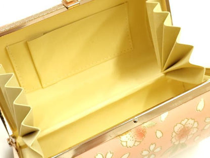 平和屋着物▼和装小物　和装バッグ　振袖用　ハンドバッグ　エナメル　舞花文　金彩　暈し　逸品　AABJ8950ay