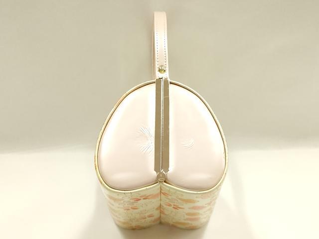 平和屋着物▼和装小物　和装バッグ　振袖用　ハンドバッグ　エナメル　舞花文　金彩　逸品　AABJ8951ay
