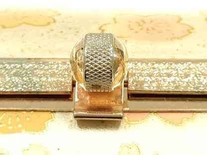平和屋着物▼和装小物　和装バッグ　振袖用　ハンドバッグ　エナメル　舞花文　金彩　逸品　AABJ8951ay