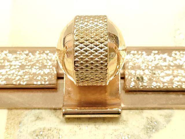 平和屋着物▼和装小物　和装バッグ　振袖用　ハンドバッグ　MICHELE MARTUCCI　エナメル　市松花文　金銀彩　逸品　AABJ8955ay