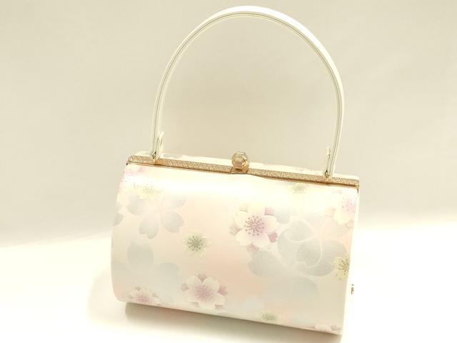 平和屋着物▼和装小物　和装バッグ　振袖用　ハンドバッグ　MICHELE MARTUCCI　エナメル　舞花文　金彩　逸品　AABJ8957ay