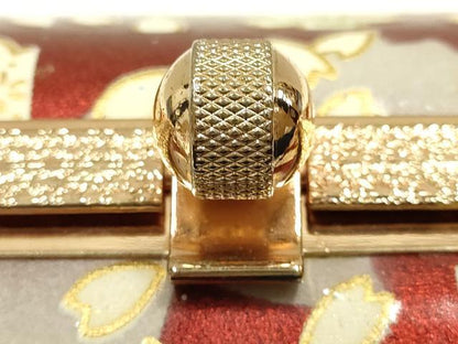 平和屋着物▼和装小物　和装バッグ　振袖用　ハンドバッグ　エナメル　舞花文　桜　金彩　暈し　逸品　AABJ8958ay