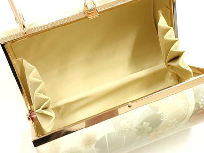 平和屋着物▼和装小物　和装バッグ　振袖用　ハンドバッグ　エナメル　舞花文　桜　金彩　暈し　逸品　AABJ8959ay