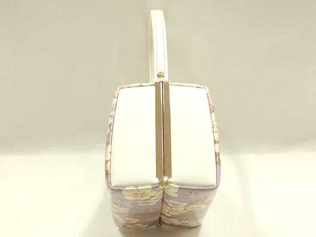 平和屋着物▼和装小物　和装バッグ　振袖用　ハンドバッグ　エナメル　舞花文　桜　金彩　逸品　AABJ8960ay