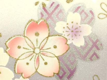 平和屋着物▼和装小物　和装バッグ　振袖用　ハンドバッグ　エナメル　舞花文　桜　金彩　逸品　AABJ8960ay