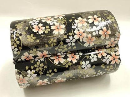 平和屋着物▼和装小物　和装バッグ　振袖用　ハンドバッグ　エナメル　舞花文　桜　金彩　暈し　逸品　AABJ8961ay