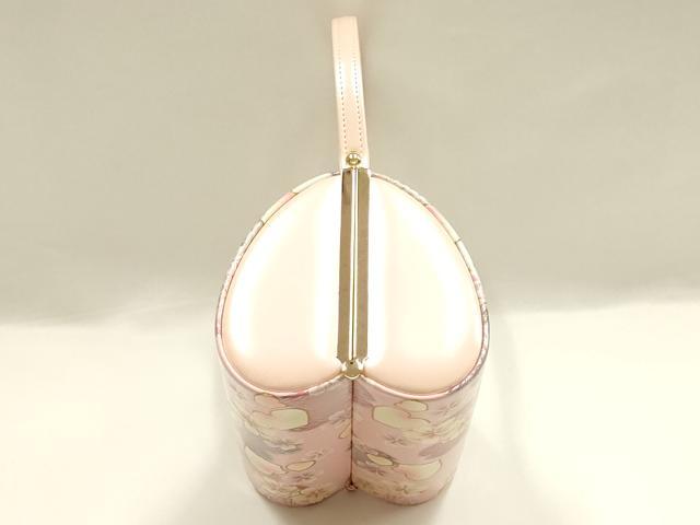 平和屋着物▼和装小物　和装バッグ　振袖用　ハンドバッグ　エナメル　舞花文　桜　金銀彩　暈し　逸品　AABJ8962ay