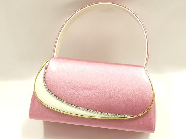 平和屋着物▼和装小物　和装バッグ　振袖用　ハンドバッグ　エナメル　ラインストーン　マグネット式　逸品　AABJ8963ay