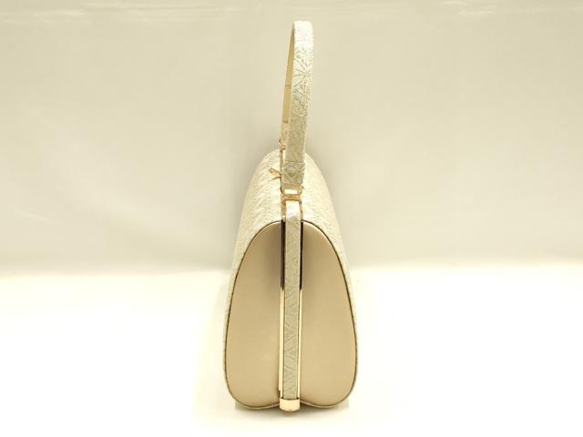平和屋着物▼和装小物　和装バッグ　ハンドバッグ　七宝花文　金糸　逸品　AABJ8965ay