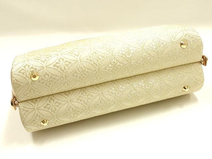 平和屋着物▼和装小物　和装バッグ　ハンドバッグ　七宝花文　金糸　逸品　AABJ8965ay