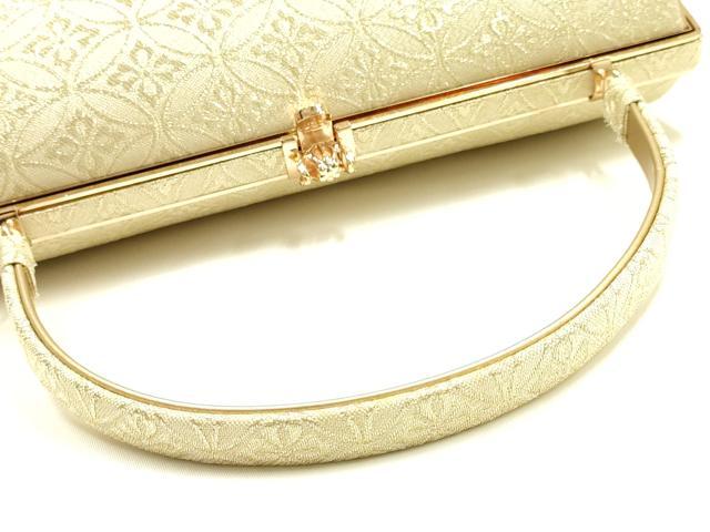 平和屋着物▼和装小物　和装バッグ　ハンドバッグ　七宝花文　金糸　逸品　AABJ8965ay