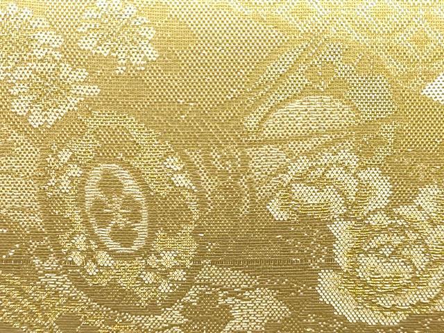 平和屋着物▼和装小物　和装バッグ　佐賀錦　ハンドバッグ　地紙　花鼓　金糸　帯地使用　逸品　AABJ8966ay
