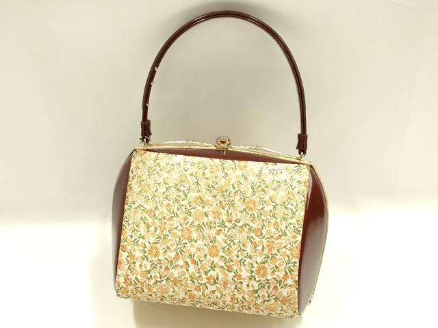 平和屋着物▼和装小物　和装バッグ　ハンドバッグ　花柄　金糸　逸品　AABJ8967ay