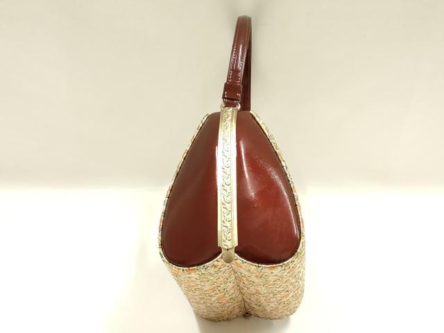 平和屋着物▼和装小物　和装バッグ　ハンドバッグ　花柄　金糸　逸品　AABJ8967ay