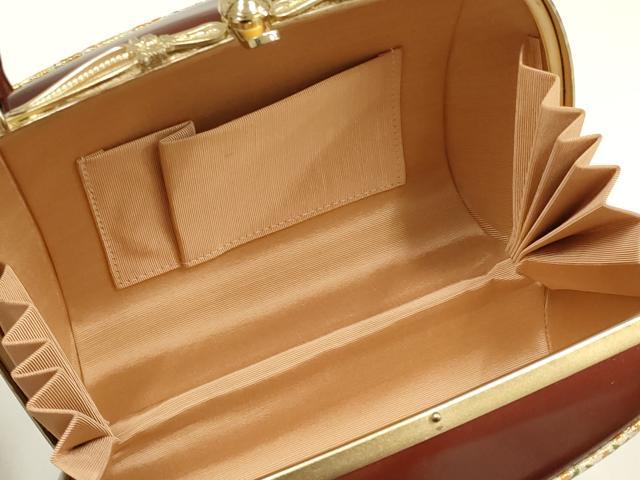 平和屋着物▼和装小物　和装バッグ　ハンドバッグ　花柄　金糸　逸品　AABJ8967ay