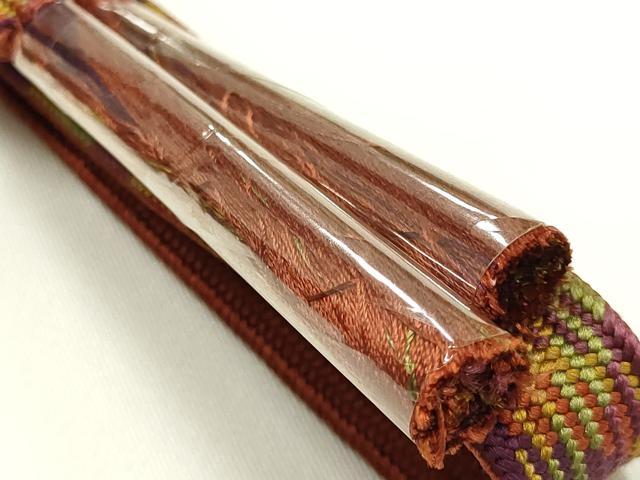 平和屋着物●和装小物　帯締め・帯揚げセット　高麗組　花柄　金銀糸　丹後ちりめん　正絹　逸品　未使用　AABJ8969ay