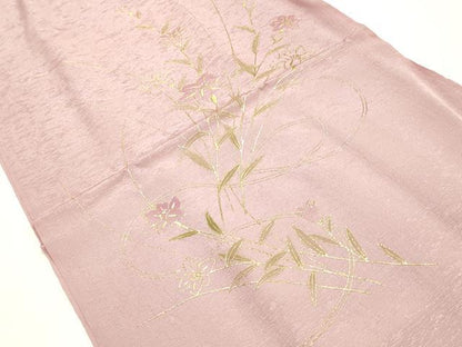 平和屋着物●和装小物　帯締め・帯揚げセット　平組　草花文　金糸　金彩　逸品　未使用　AABJ8973ay
