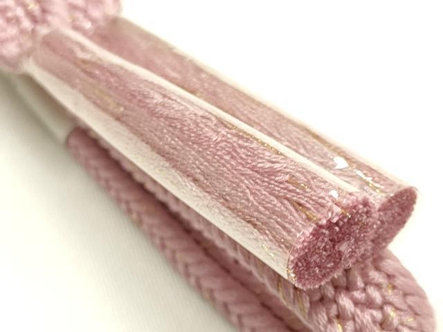 平和屋着物●和装小物　帯締め・帯揚げセット　平組　草花文　金糸　金彩　逸品　未使用　AABJ8973ay
